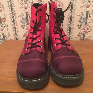 T.U.K. Pink Ombré Size 8 Combat Boots